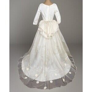 Vintage 70s Victorian Boho Prairie Lace  Dress Womens XS